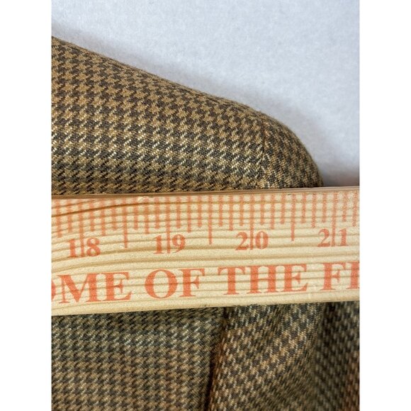 Lauren Ralph Lauren Mens Houndstooth Sport Coat Jacket Tan Size 42R 100 % silk - Picture 11 of 16